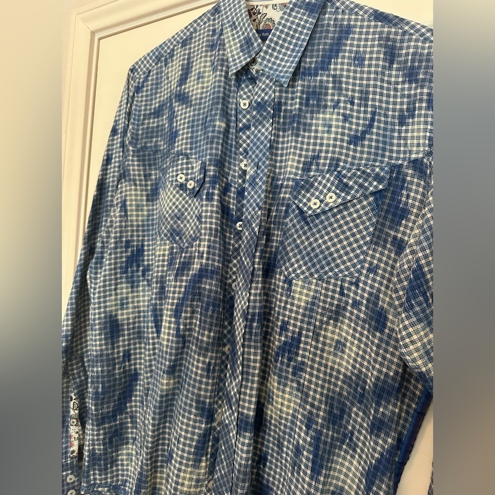 George Roth LA Blue Long sleeved button down, XL - Picture 3 of 13